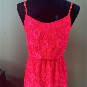 Hot pink lace dress